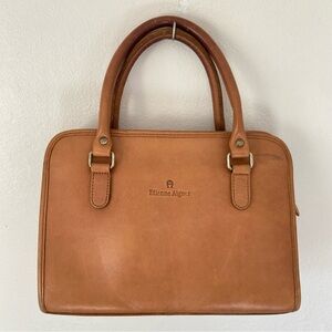 Etienne Aigner Leather Tan Hand Bag